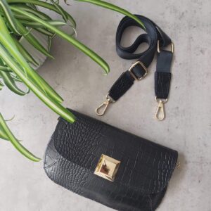 Black Croco Mara Bag