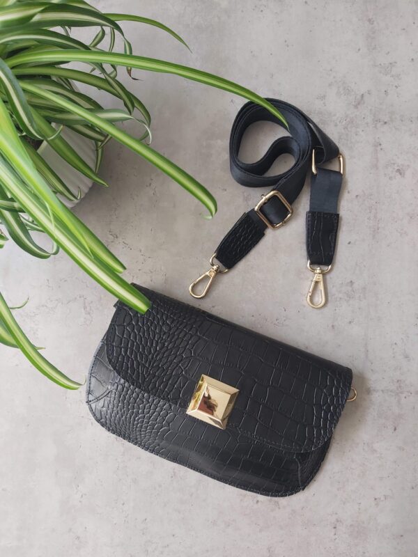 Black Croco Mara Bag