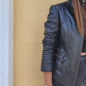 Black Leather Jacket Δερμάτινο μπουφάν