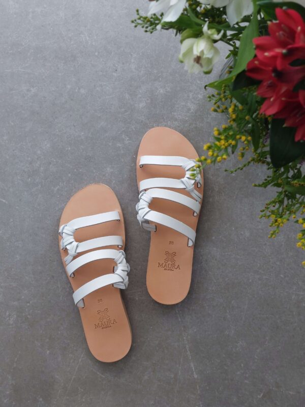 White Knot Sandals Δερμάτινα Σανδάλια