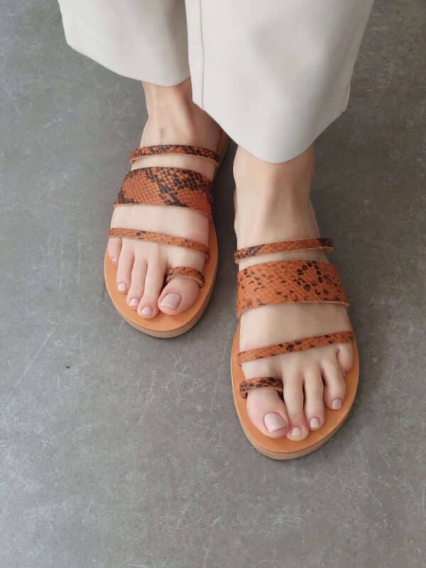 Snake strappy Sandals Δερμάτινα Σανδάλια