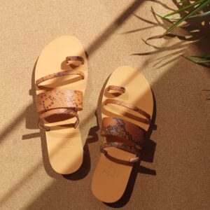 Snake strappy Sandals Δερμάτινα Σανδάλια