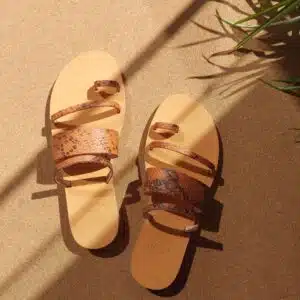 Snake strappy Sandals Δερμάτινα Σανδάλια