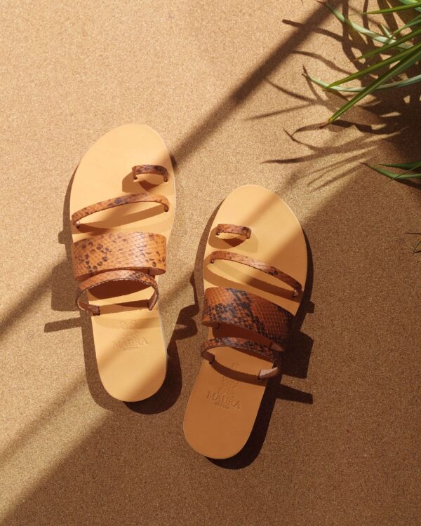 Snake strappy Sandals Δερμάτινα Σανδάλια